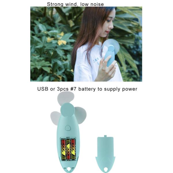Strong Wind Personal Handheld Fan Battery Operated Small Lightweight Mini Pocket Size