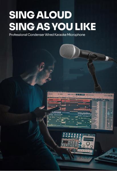 Lightweight 176g Studio Condenser Microphone For YouTube Plug And Play