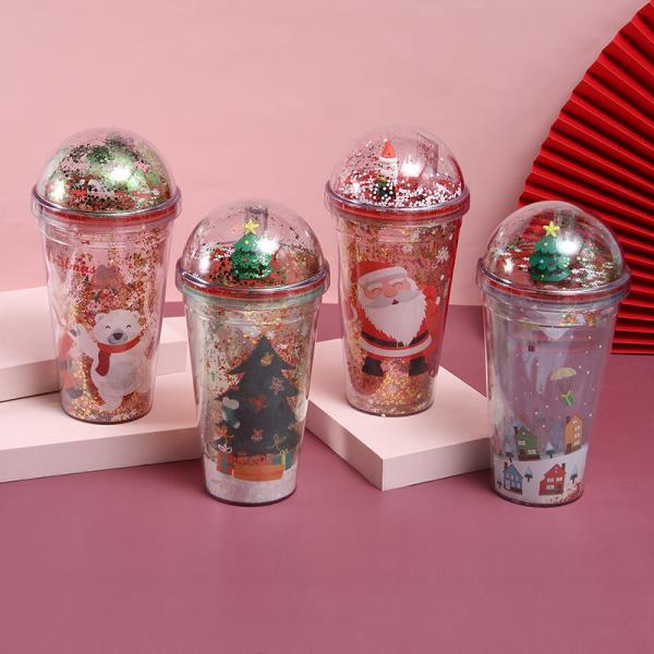 500ml Plastic Double Wall Tumblers with Straw Customized Color and Accessories