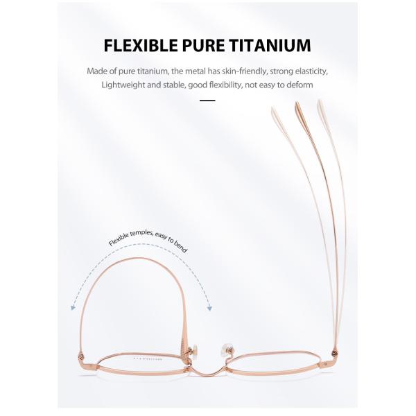 Оптически гибкие стекла рамки титана с прозрачными объективами