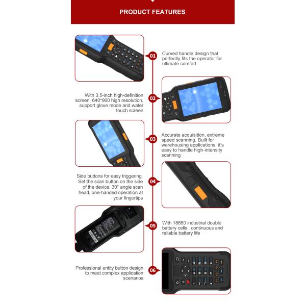 Мобильный телефон блока развертки PDA штрихкода SD35 2D Bluetooth Programmable для управления ящика