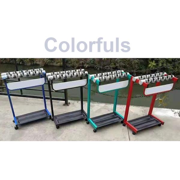 Black Metal Golf Club Push Pull Bike Cart Buggy Trolley Holder Umbrella Stand for Drug Stores