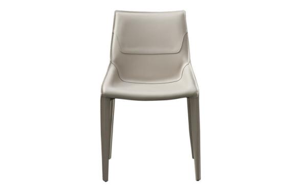 Lux Leather White Metal Italian Style Dining Chairs Comfortable