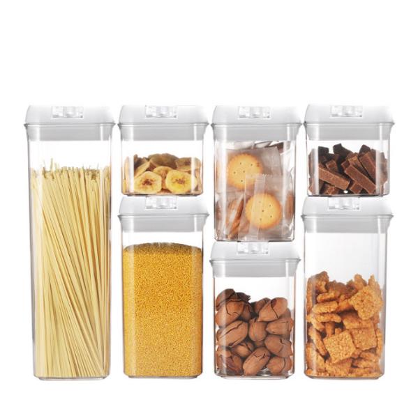 Amazon Hot seller Kitchen Storage Containers BPA Free Keep Food Fresh Plastic Food Spice Jars Canister Sets With Airtigh