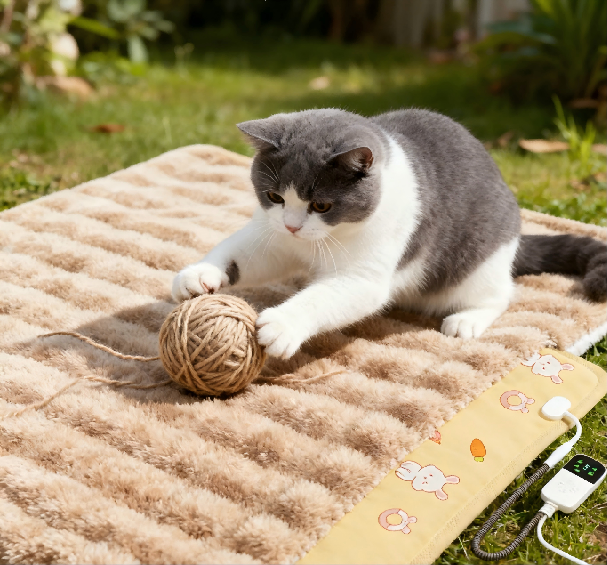 Safe Smart Pet Heating Blanket with Temperature Control Removable Washable Soft for Cats