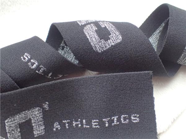 Heat Transfer Logo On Polyester Elastic Webbing / Clothing Elastic Band