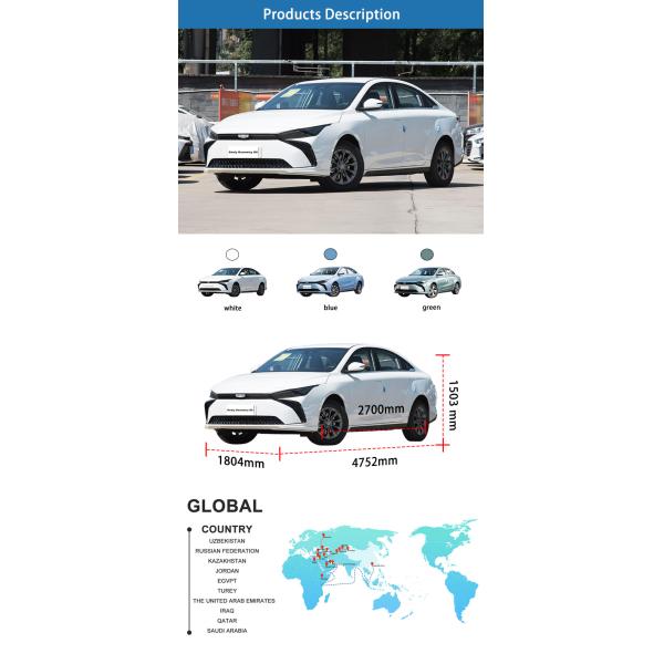 EV Подержанный Geely Автомобиль Электрический 4-колесный привод Седаны Транспортные средства Геометрия G6