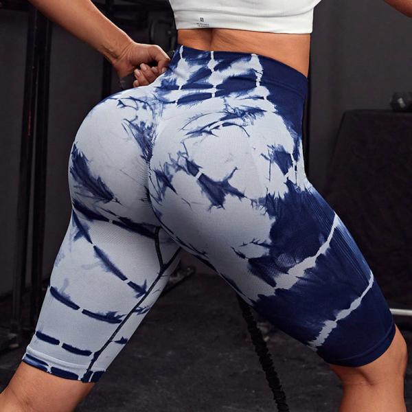 Tie-dyed high-waisted hip-lifting high-waisted pants fitness pants yoga pants women