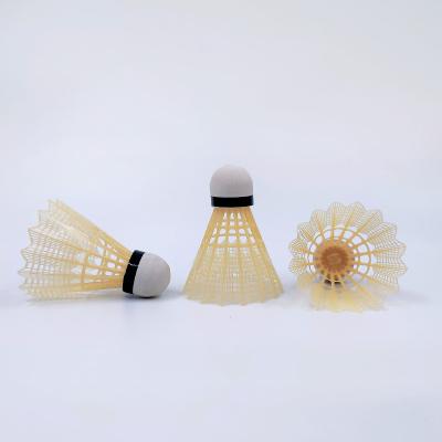 Yellow Plastic Shuttlecocks Badminton Plastic Cock Ball Outdoor Sport 12pcs Tube