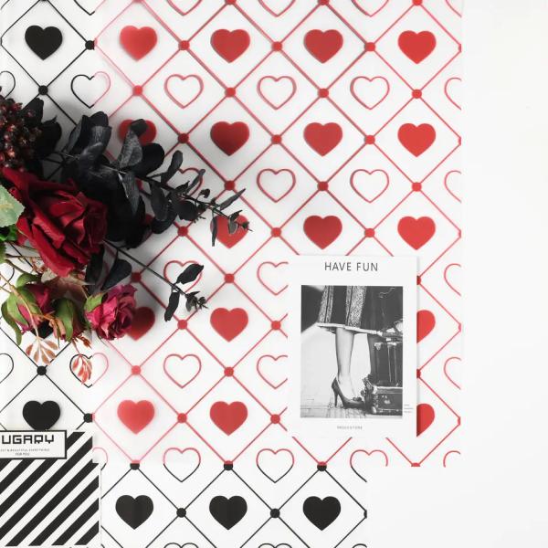 Foggy OPP Love Pattern PE Waterproof Flower Packaging Paper Gravure Printing