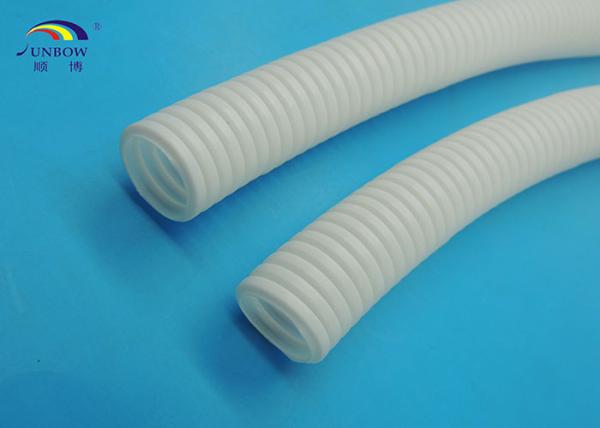 Electrical Conduit PP White Corrugated Pipes 5.5mm - 48mm Inner Dia Fire Resistance