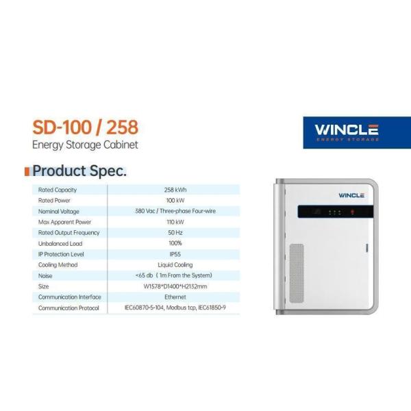 LiFePO4 Battery Commercial Energy Storage System All-in-One 100kW-120kW AC Cooling