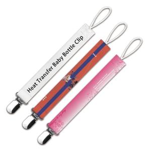 Personalized Printable Logo Polyester Ribbon Blank Baby Pacifier Clips For