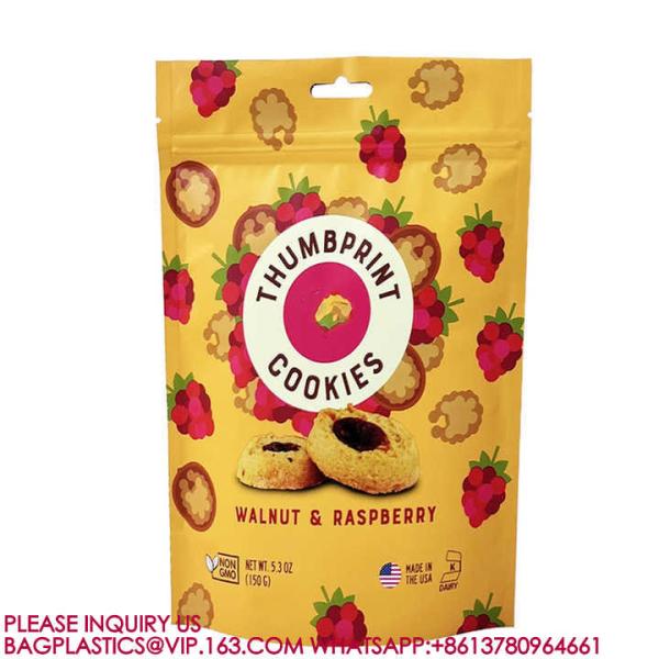 Bags Biodegradable Packing Sweets Biscuits Nuts Food Storage Bags Resealable Zipper Bags