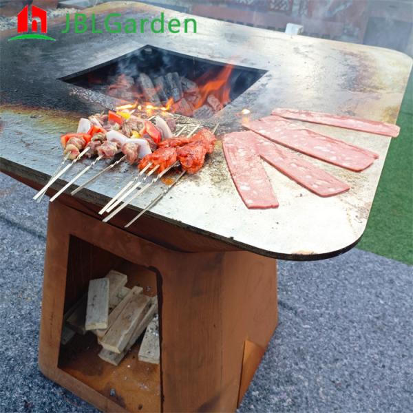 Outdoor Garden Metal BBQ Grill Charcoal Fire Pit D1000mm Customizable
