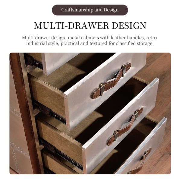 Nidea #8609 Aluminium Metal Rivets Vintage Aviation Reception Desk Bar Table for Bar Desk Hotel Restaurant Vintage Coffee Table