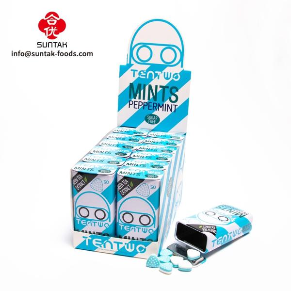 OEM peppermint flavor sugar free candy with green tea extract