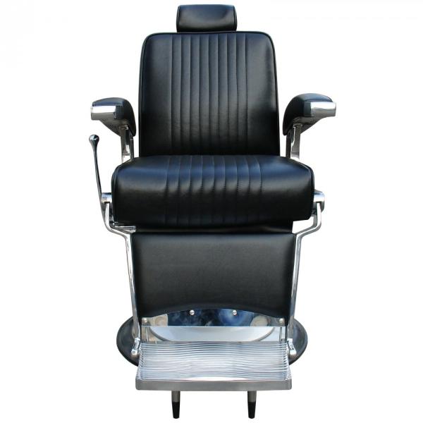 Comfortable Leather Vintage Barber Chair Foldable With Reclines 45 Degrees