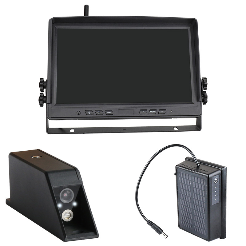 7Inch IPS Monitor Wireless Forklift Camera System 360° Dual‑Lens Waterproof Camera with Green Laser Light for Toyota Forklift Safety Monitoring