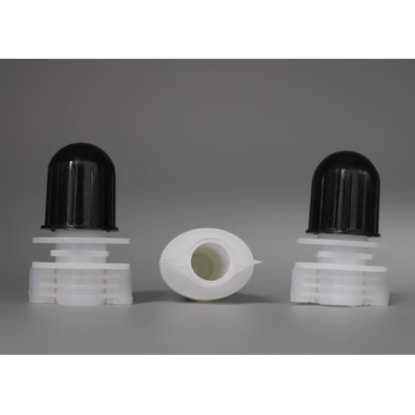 Customized 1mm Thickness Gray Or Black Plastic Spout Caps / Screw On Pour Spouts