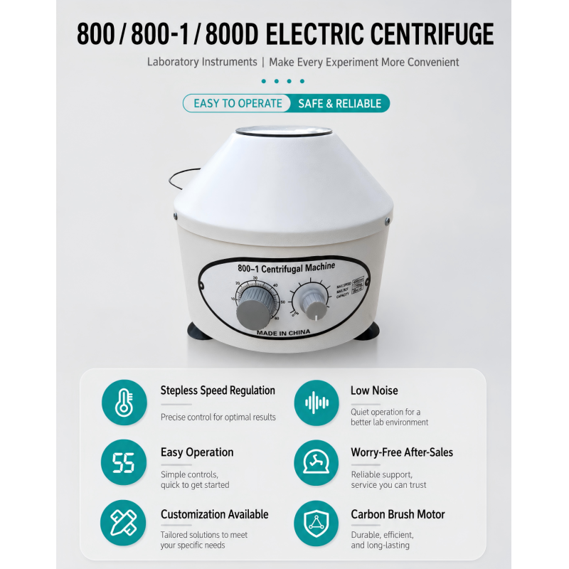 800D Portable Electric Centrifuge 4000rpm 6x10ml Angle Rotor Small Centrifuge Laboratory Machine Beauty Salon Use