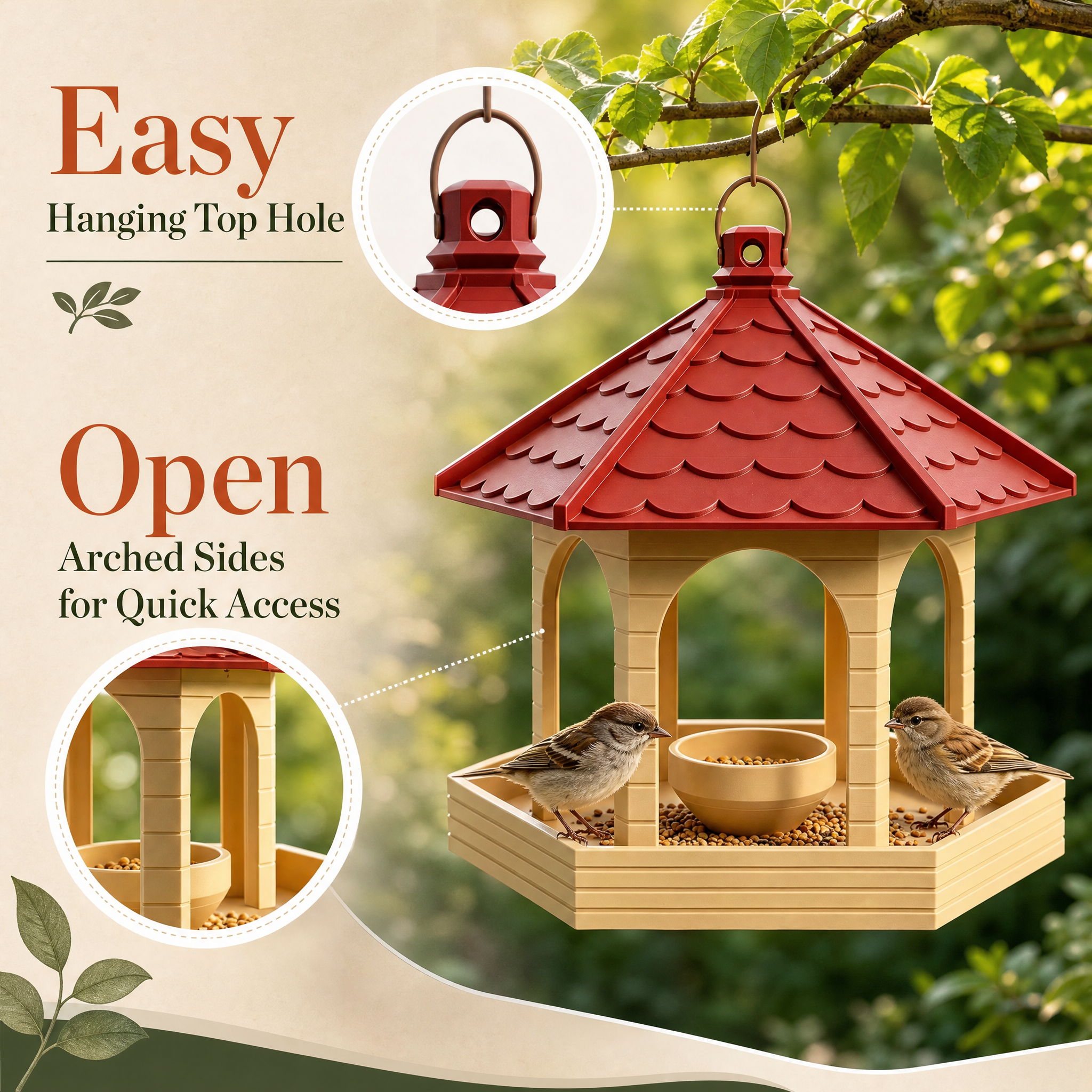 Weather Resistant Pavilion Design 3D Printed Pet Accessories For Outdoor Bird Feeding