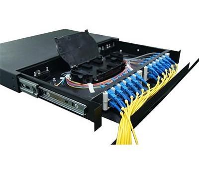 Slidable rack mounted fiber optical patch panel