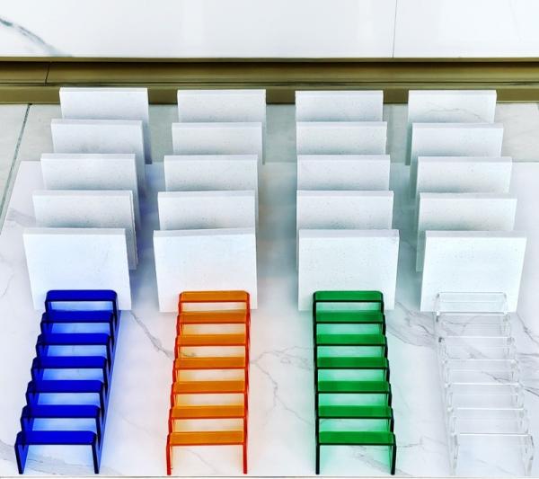15 Card Slots Desktop Acrylic Display Stand Tile Holder Display Countertop Organizer