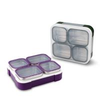 Boîte à déjeuner métallique à 4 compartiments à 1060 ml de capacité