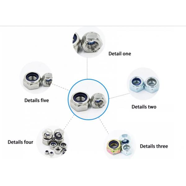 Metric UNC Carbon Steel Stainless Steel Zinc Plated Nylon Lock Nut DIN985