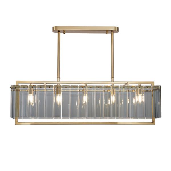 Luxury home decor lamp living room chandelier rectangle modern led crystal chandelier ceiling light(WH-CY-229)