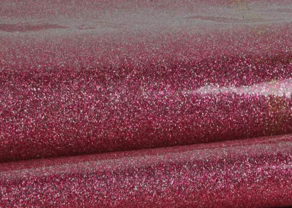 1.38m PVC Shinning Pink Glitter Pvc Fabric Leather With Cloth Bottom