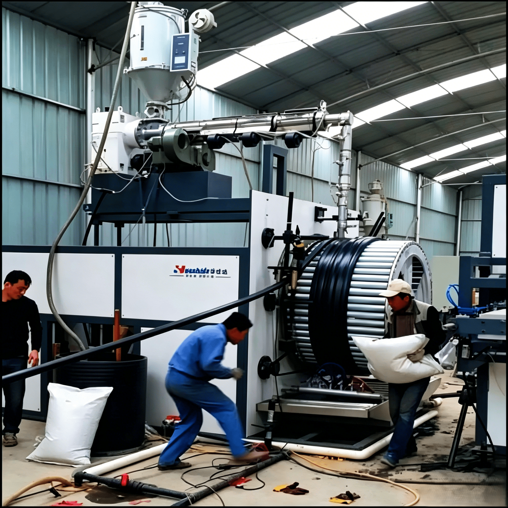 HDPE PP PVC Double Wall Corrugated Pipe Line for Municipal Sewage Drainage