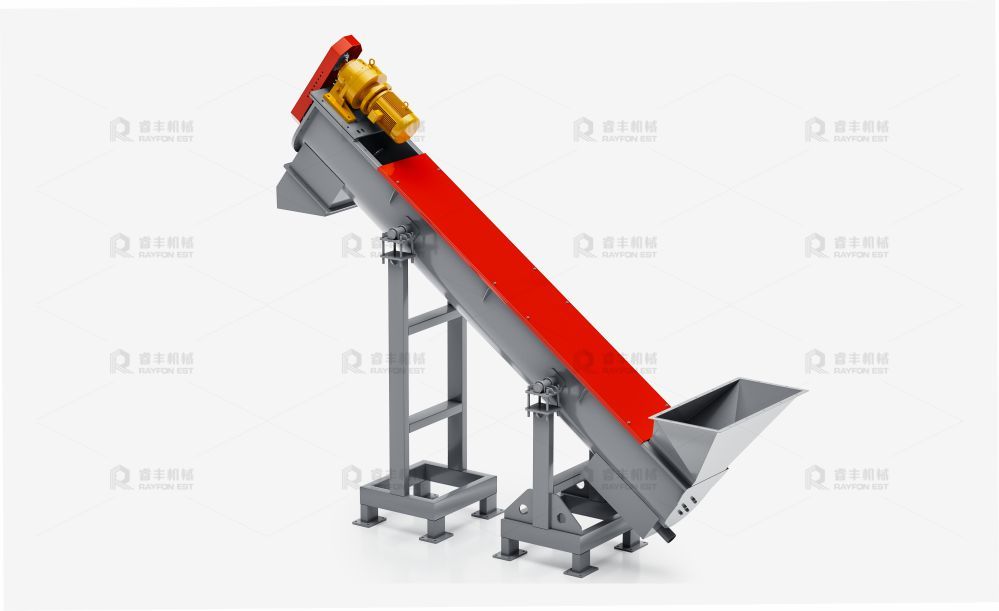 Plastic Conveyor Equipment Single Screw Conveyor 2.2kw Modular With U Shaped Trough