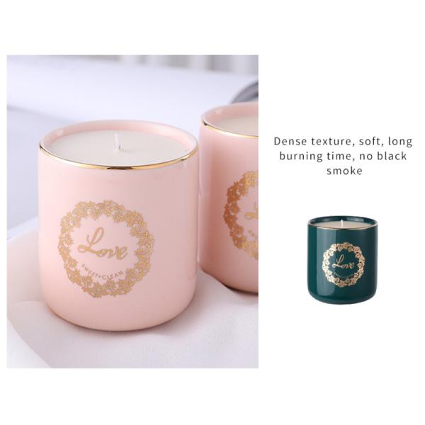 White Vegan Soy Candles Long Lasting Strong Scented Blue Campanula Scent