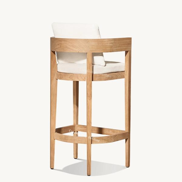Hotel and Bar Stool Leisure Simple Style Courtyard Teak Wood Chair for Outdoor Furniture