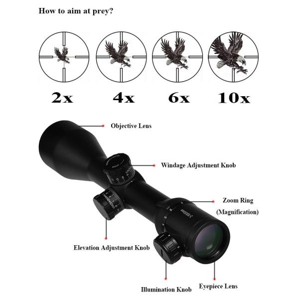 Стеклянное перекрещение 2-10x50IR осветило охотиться объем с 30mm Monotube
