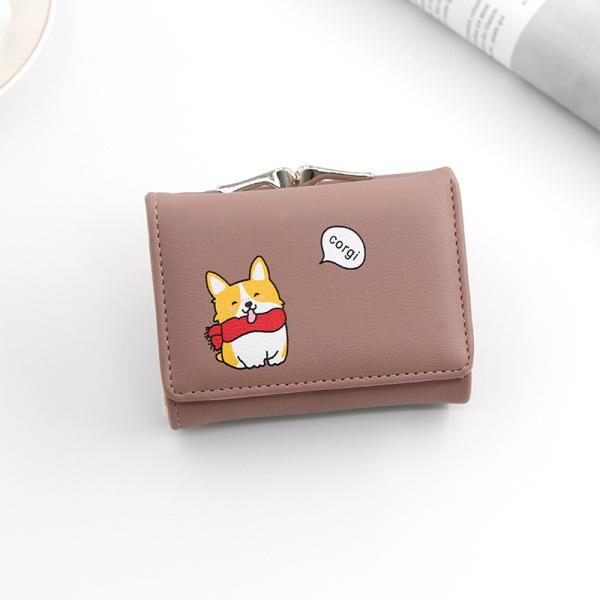SHORT IRON CLIP BAG WOMEN'S HEART-SHAPED HARDWARE CLUTCH BAG SOLID COLOR SIMPLE COIN WALLET CARD BAG SHORT CLIP BAG
