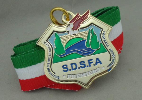 2.0 inch S.D.S.F.A Football Medals Soft Enamel Zinc Alloy Customized