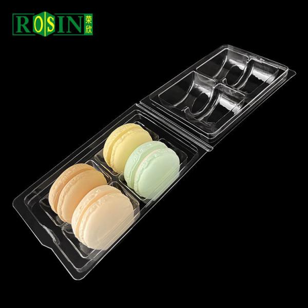 4 Cavity Clear Plastic Macaron Trays Clamshell Packaging Container