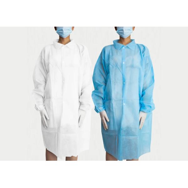 FDA 30GSM Polypropylene Nonwoven Disposable Lab Coat