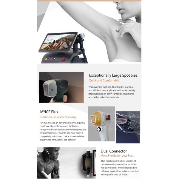 Безболезненная охлаждающая диодная лазерная эпиляция с 15-дюймовым сенсорным экраном