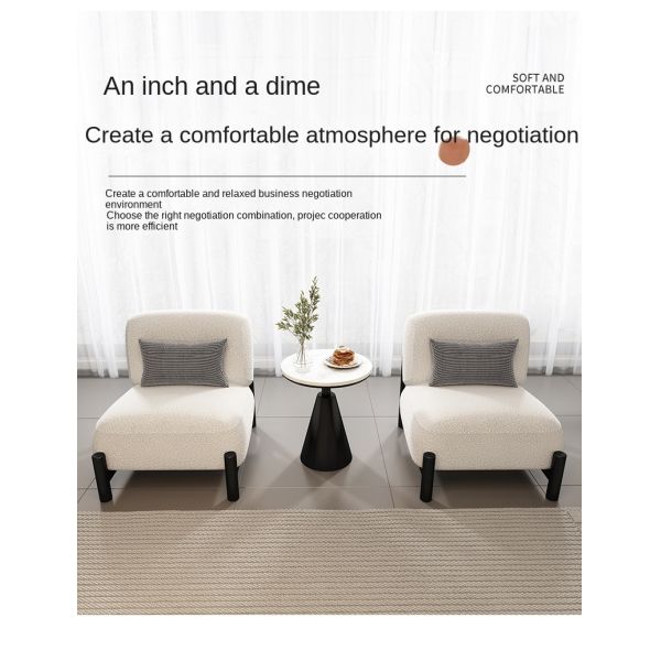 Wholesale Comfortable Modern Eco-Friendly Lamb Fleece Fabric Single Leisure Sofa Chair Set High-resilience Sponge for Bedroom