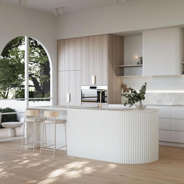 Pintura nueva comercial a medida Piedra sinterizada Lacada Muebles modulares para el hogar Muebles de cocina modernos gabinete