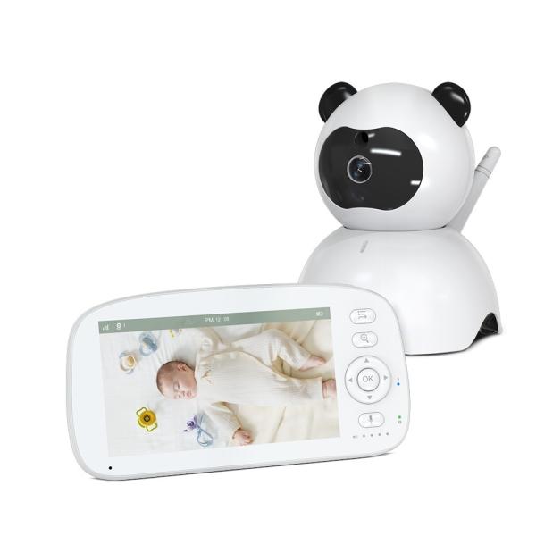 Moniteur pour bébé HD 5 pouces avec caméra panoramique et inclinable et vision nocturne