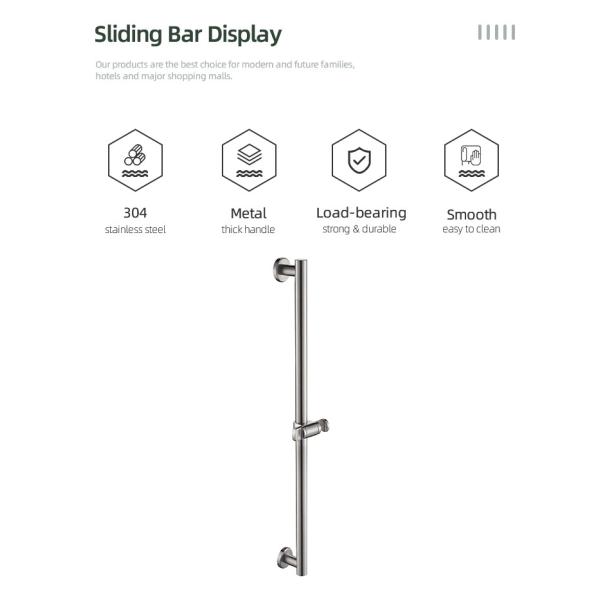 Support inoxydable L740xW470xH310 millimètre de barre coulissante de pommeau de douche de Chrome