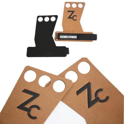 3 Hole Crossfit Hand Grip Custom Microfiber Leather Hand Gloves For Pull Ups