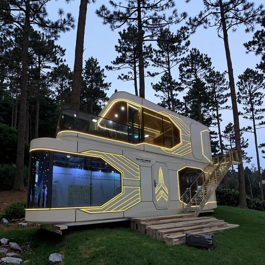 Prefab House and Office Steel Space Capsule for Camping for Courtyard Use Durable Steel Structure
