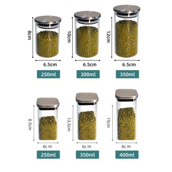 Stainless Steel Lid Glass Jar for Storing Dried Fruits Snacks and More in the Kitchen