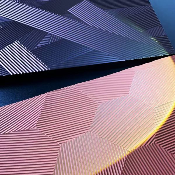 Tactile 3D Geometric PVC Membrane Film Kitchen Cabinet PVC Wrap Custom Color